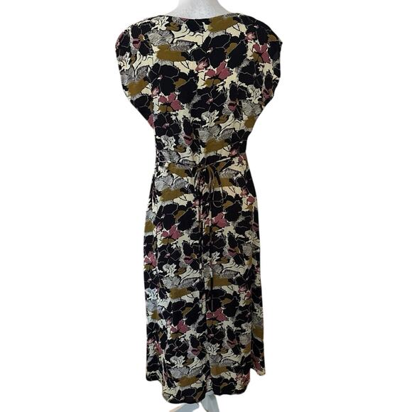 Loco Lindo Size M Floral Print Midi Dress Vintage Retro Pinup - Picture 3 of 6